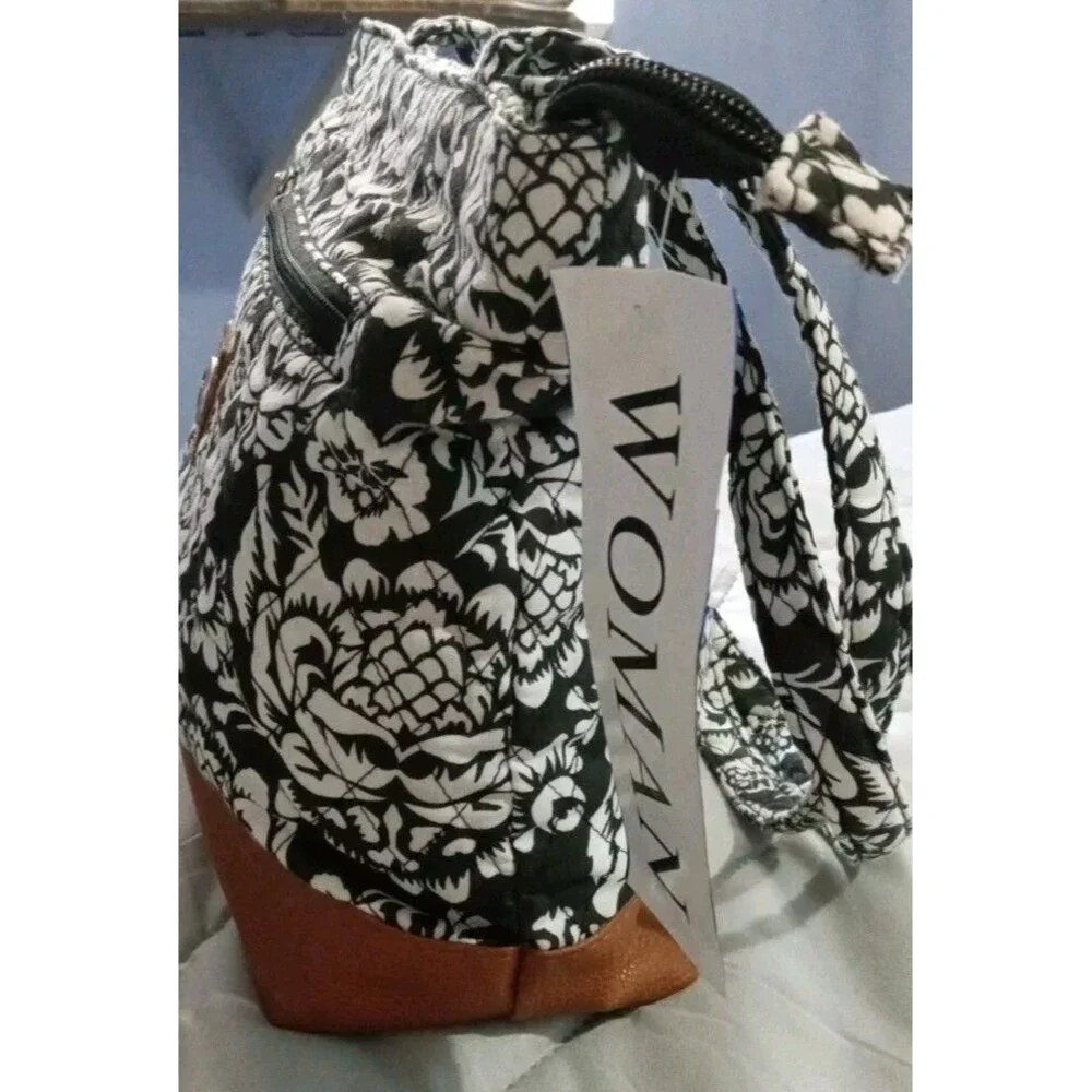 Stone Mountain SNY Black Floral Tote Purse Women’s Handbag
